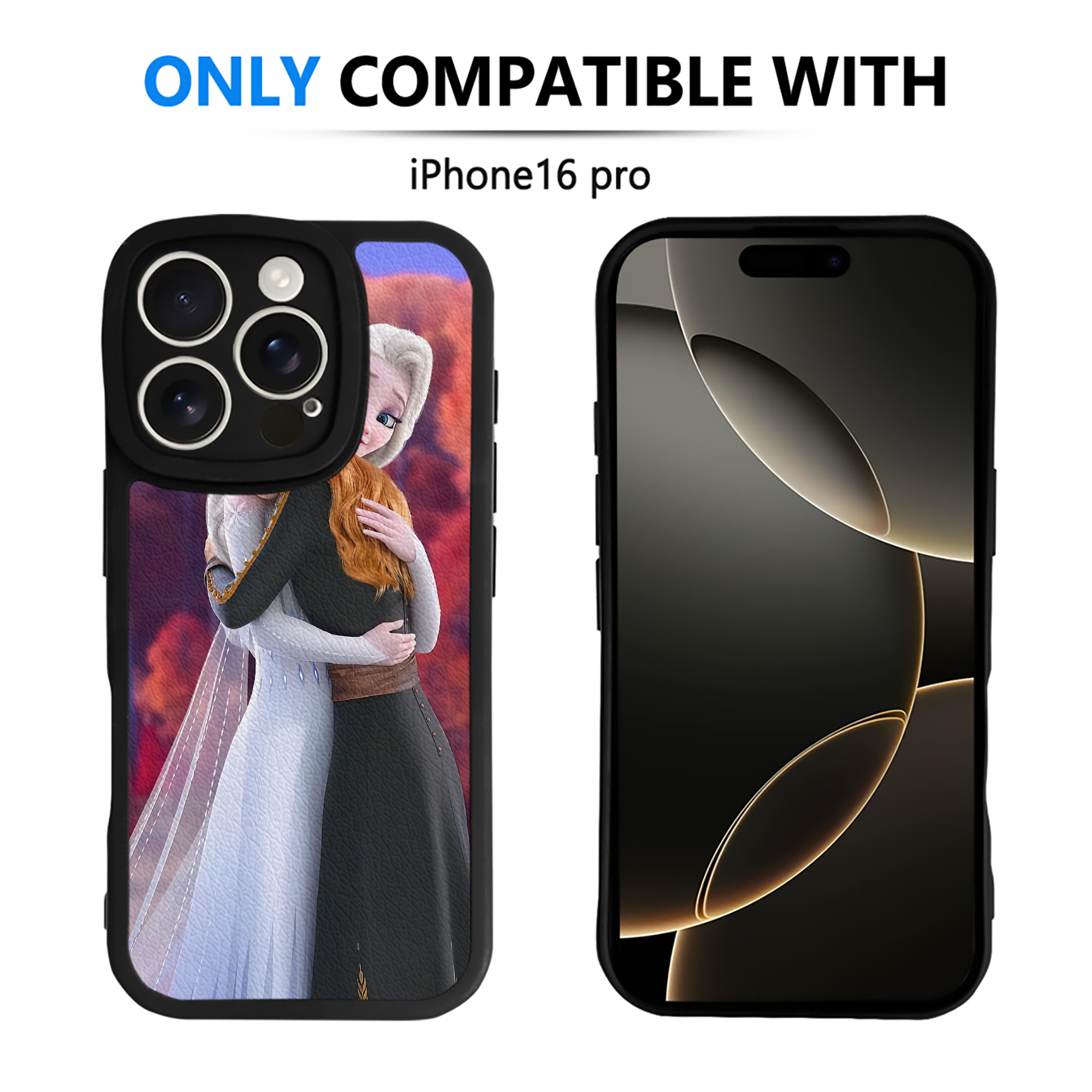 （画像用） アナと雪の女王 アンナ エルサ Frozen Anna Elsa 【iPhone 16シリーズ対応】シリコンスマホケース（レザー調） 材質：シリコン